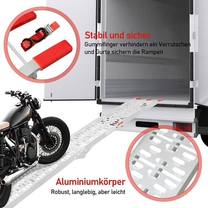 Folding Ramp 340kg Folding Aluminum Loading Ramp Motorcycle | Kalsten