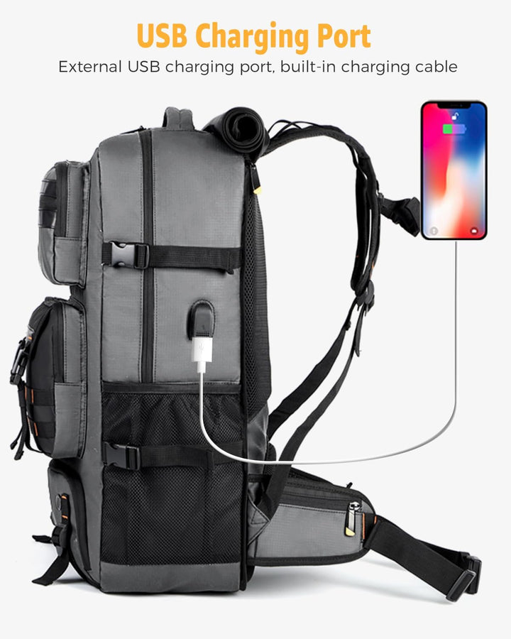 50L Flight-Ready Convertible Travel Backpack with Shoe Compartment & USB Port | Kalsten