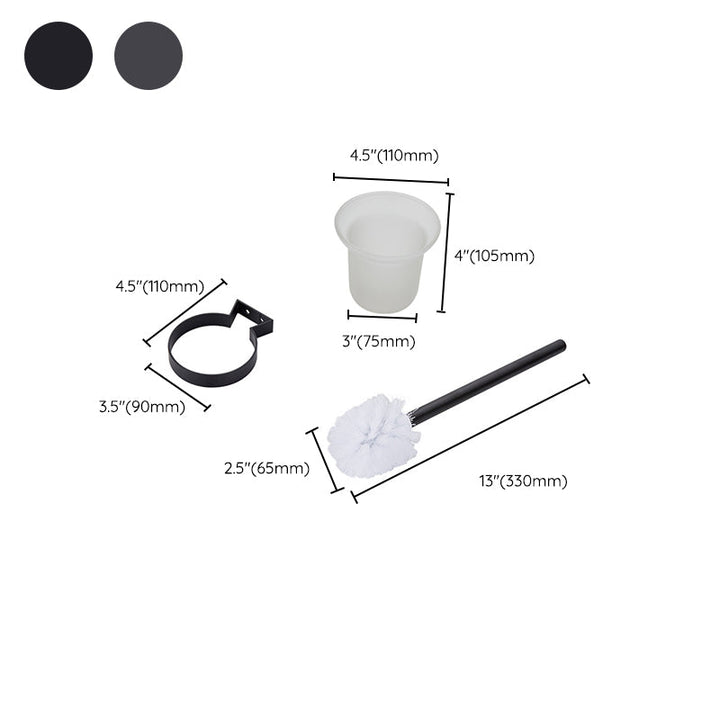 Kalsten | Modern Bathroom Accessory Set Matte Black/Grey Bathroom Shelf/Towel Holder & Paper Holder