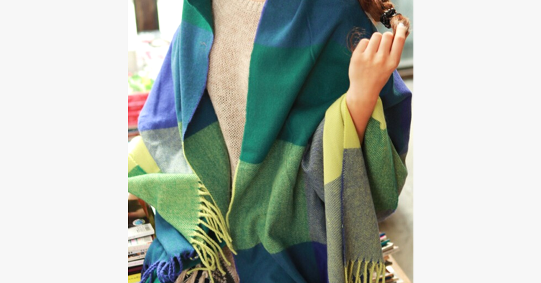 Kalsten | Checked Pattern Wool Scarf and Shawl - Various Colors