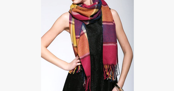 Kalsten | Checked Pattern Wool Scarf and Shawl - Various Colors