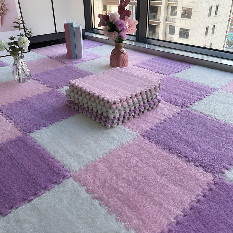 Kalsten | Multicolored Level Loop Carpet Tile Non-Slip Composite Floor Tiles for Bedroom