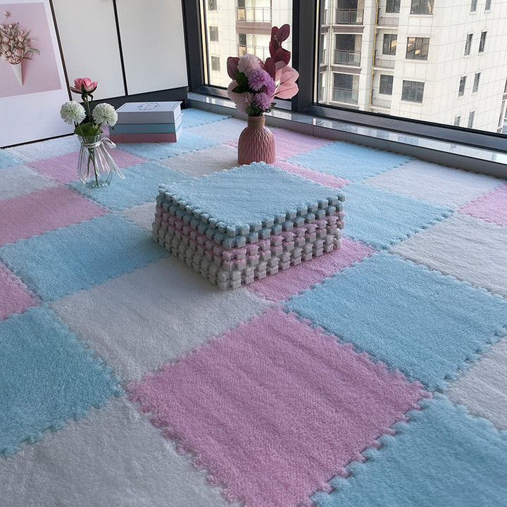 Kalsten | Multicolored Level Loop Carpet Tile Non-Slip Composite Floor Tiles for Bedroom