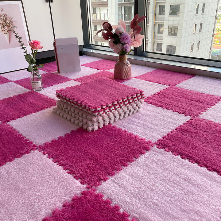 Kalsten | Multicolored Level Loop Carpet Tile Non-Slip Composite Floor Tiles for Bedroom