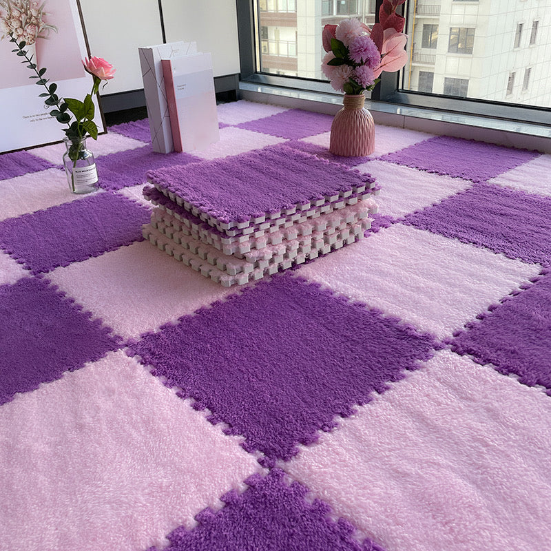 Kalsten | Multicolored Level Loop Carpet Tile Non-Slip Composite Floor Tiles for Bedroom