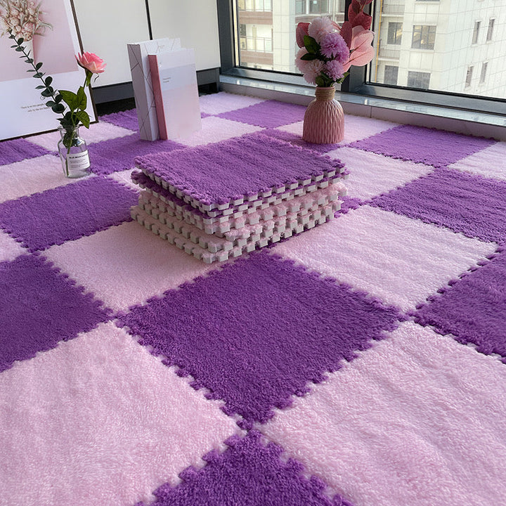 Kalsten | Multicolored Level Loop Carpet Tile Non-Slip Composite Floor Tiles for Bedroom