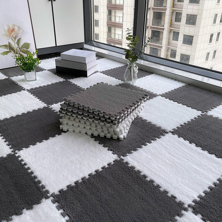 Kalsten | Multicolored Level Loop Carpet Tile Non-Slip Composite Floor Tiles for Bedroom