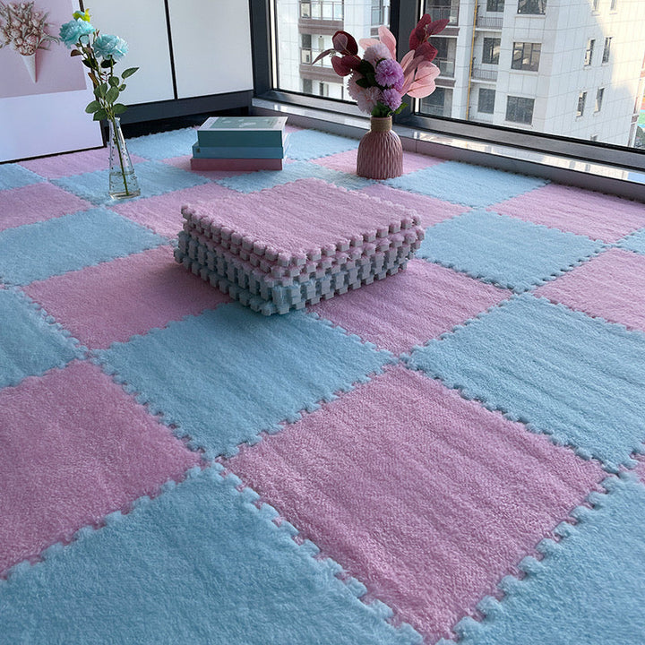 Kalsten | Multicolored Level Loop Carpet Tile Non-Slip Composite Floor Tiles for Bedroom