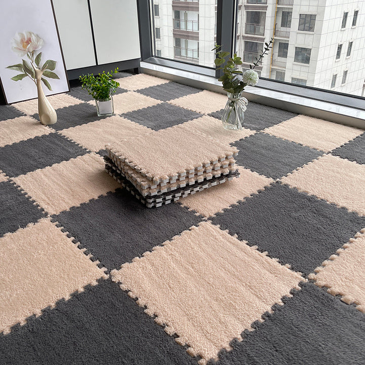 Kalsten | Multicolored Level Loop Carpet Tile Non-Slip Composite Floor Tiles for Bedroom