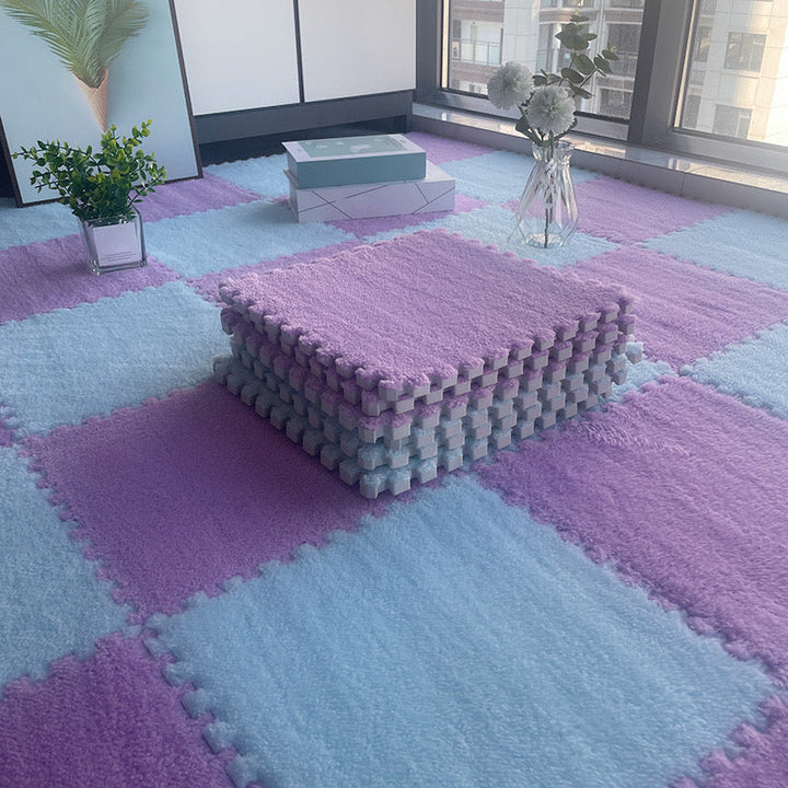 Kalsten | Multicolored Level Loop Carpet Tile Non-Slip Composite Floor Tiles for Bedroom