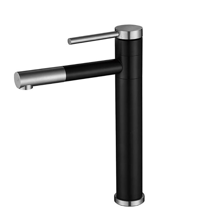 Kalsten | Modern Vessel Sink Faucet Stainless Steel Single Handle Low Arc Pull Down Vessel Faucet
