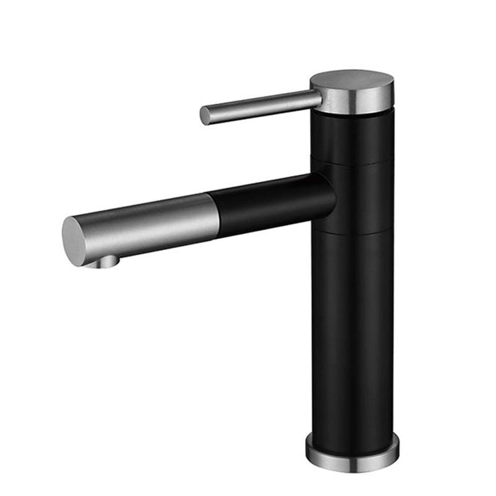 Kalsten | Modern Vessel Sink Faucet Stainless Steel Single Handle Low Arc Pull Down Vessel Faucet