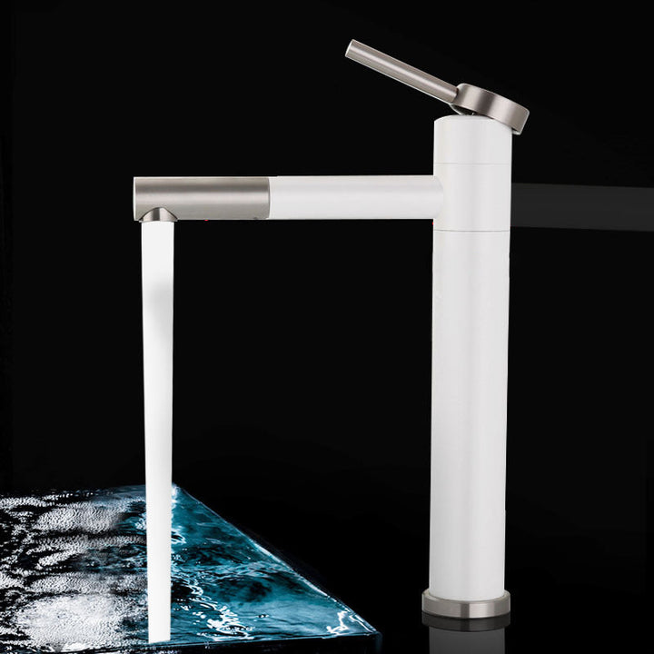 Kalsten | Modern Vessel Sink Faucet Stainless Steel Single Handle Low Arc Pull Down Vessel Faucet