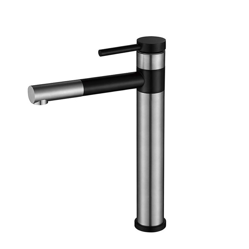 Kalsten | Modern Vessel Sink Faucet Stainless Steel Single Handle Low Arc Pull Down Vessel Faucet