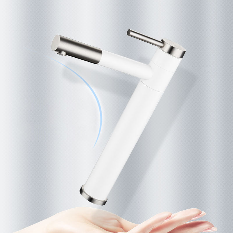 Kalsten | Modern Vessel Sink Faucet Stainless Steel Single Handle Low Arc Pull Down Vessel Faucet