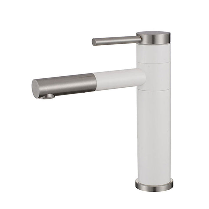 Kalsten | Modern Vessel Sink Faucet Stainless Steel Single Handle Low Arc Pull Down Vessel Faucet