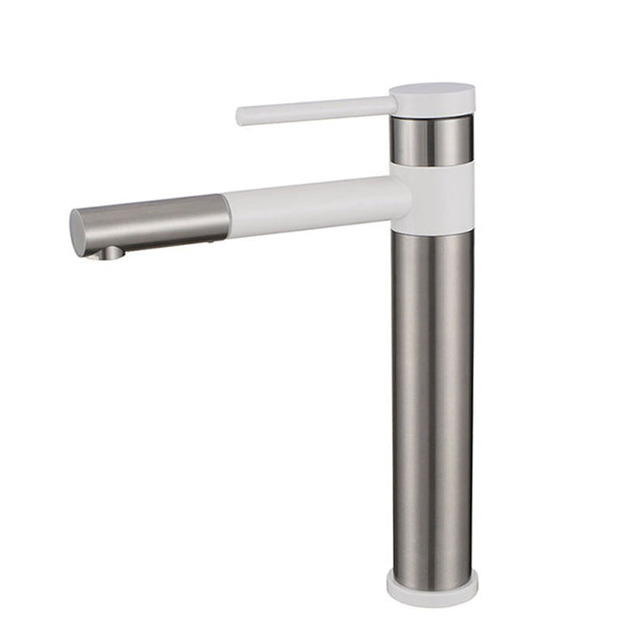 Kalsten | Modern Vessel Sink Faucet Stainless Steel Single Handle Low Arc Pull Down Vessel Faucet