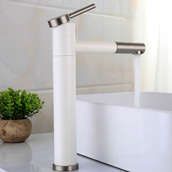 Kalsten | Modern Vessel Sink Faucet Stainless Steel Single Handle Low Arc Pull Down Vessel Faucet