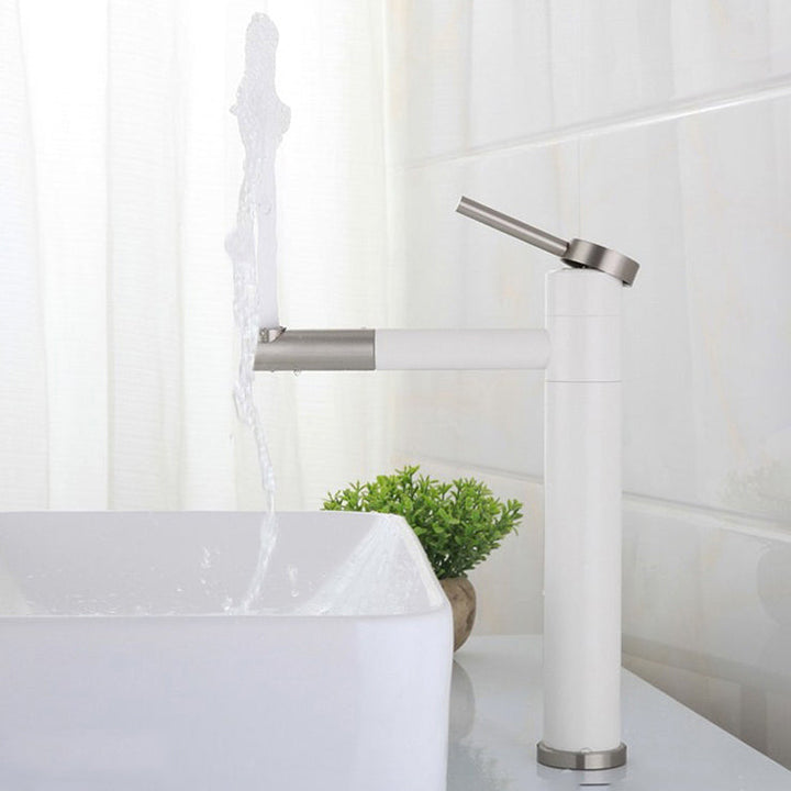 Kalsten | Modern Vessel Sink Faucet Stainless Steel Single Handle Low Arc Pull Down Vessel Faucet