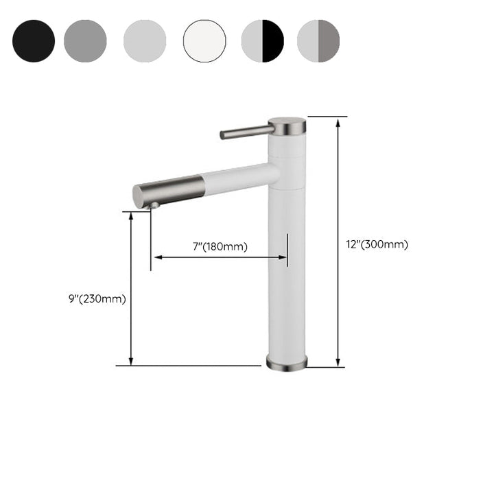 Kalsten | Modern Vessel Sink Faucet Stainless Steel Single Handle Low Arc Pull Down Vessel Faucet