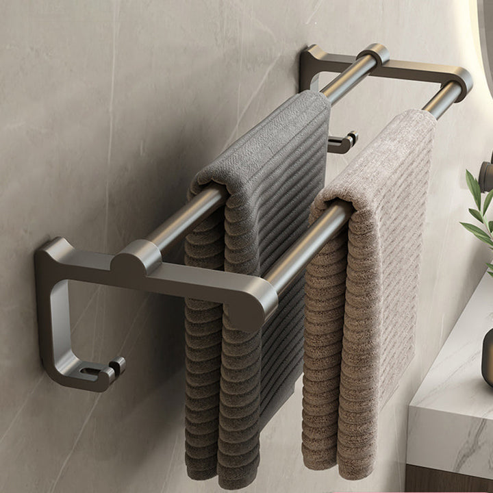 Kalsten | Contemporary Bathroom Accessory Set Grey Aluminum Bathroom Accessory Kit