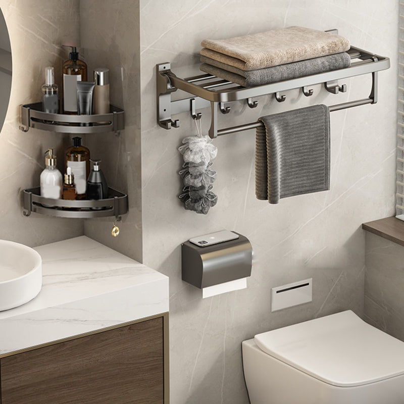 Kalsten | Contemporary Bathroom Accessory Set Grey Aluminum Bathroom Accessory Kit