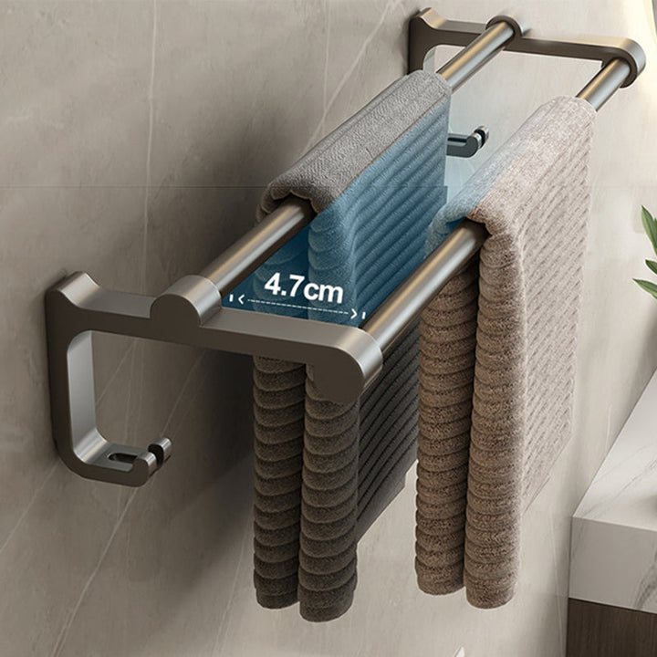 Kalsten | Contemporary Bathroom Accessory Set Grey Aluminum Bathroom Accessory Kit