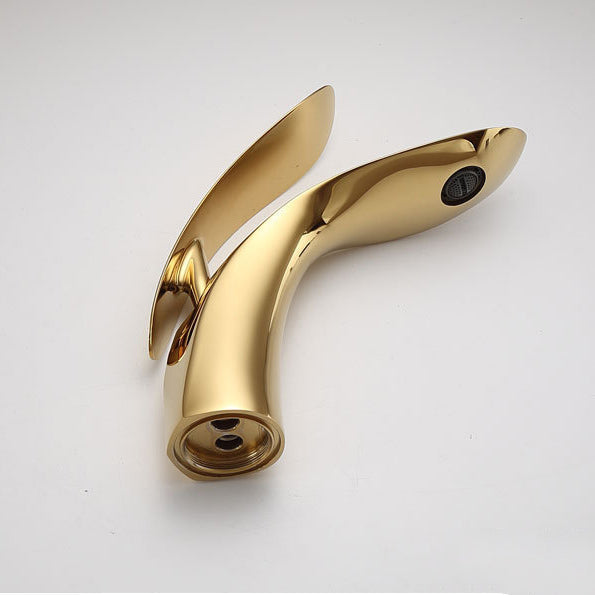 Kalsten | Brass 1-Hole Basin Mixer Tap Lever Handle Sink Faucet Round Modern Faucet for Bathroom