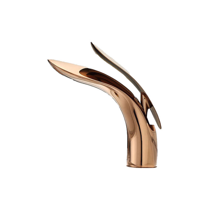 Kalsten | Brass 1-Hole Basin Mixer Tap Lever Handle Sink Faucet Round Modern Faucet for Bathroom