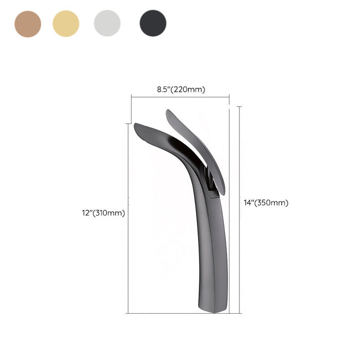Kalsten | Brass 1-Hole Basin Mixer Tap Lever Handle Sink Faucet Round Modern Faucet for Bathroom