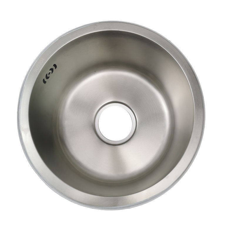 Kalsten | Round Stainless Steel Sink Built-in Sink with Basket Strainer