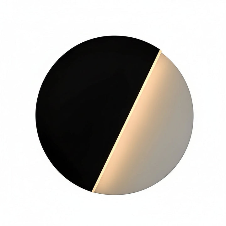 LED Wall Sconce – Circular 350° Rotatable Black Acrylic (Integrated LED & 23cm) | Noxord