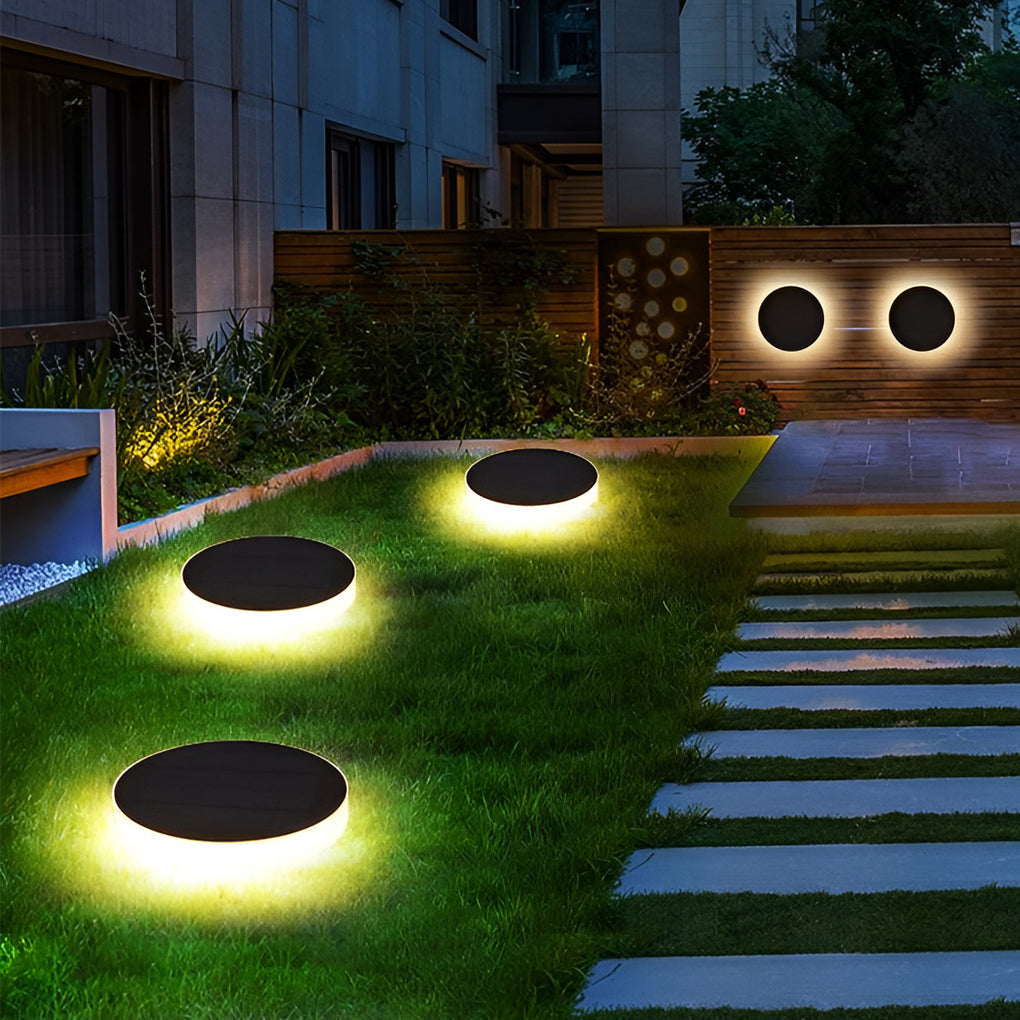 Waterproof LED Outdoor Ground Lawn Deck Recessed Solar Disk Lights Landscape Lighting | Kalsten