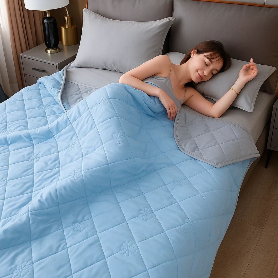 SilkCool | Cooling Blanket – Instant Cooling Comfort – Silky Hypoallergenic Fibre – Prevents Overheating – Relief for Night Sweats Sensitive Skin Noxord