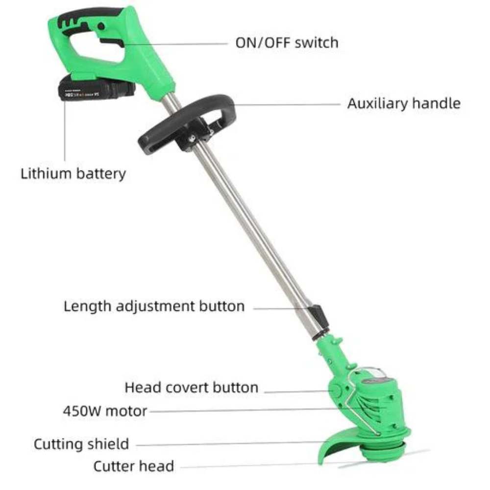 Kalsten | Cordless Grass Trimmer with Adjustable Cutting Width for Lawn Care & Garden Maintenance