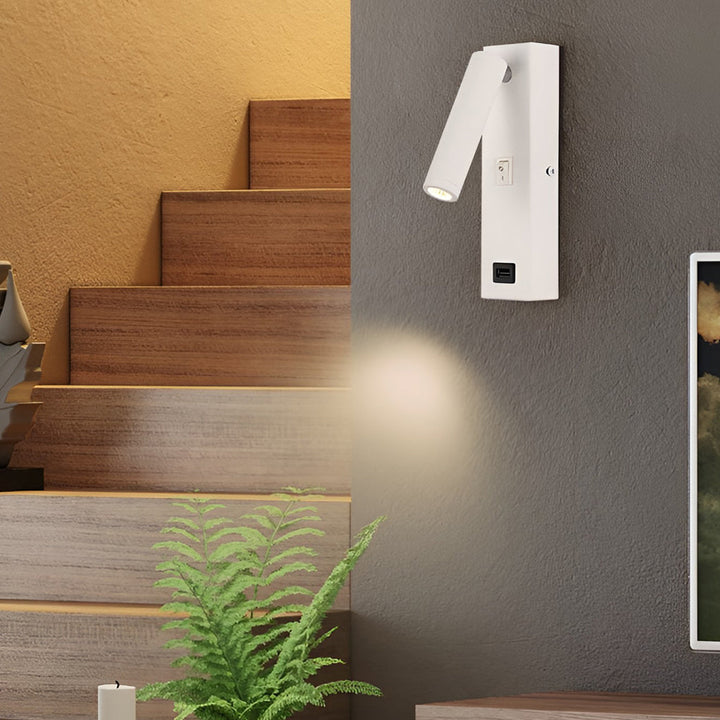 ArtiLicht Luxury Wall Lamp with Adjustable LED and USB Charging Port Noxord