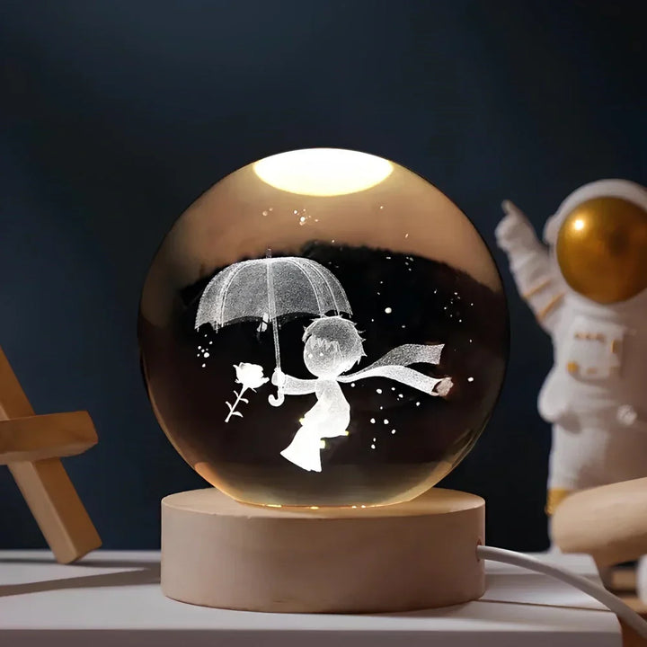 3D Crystal Ball LED Night Light Noxord