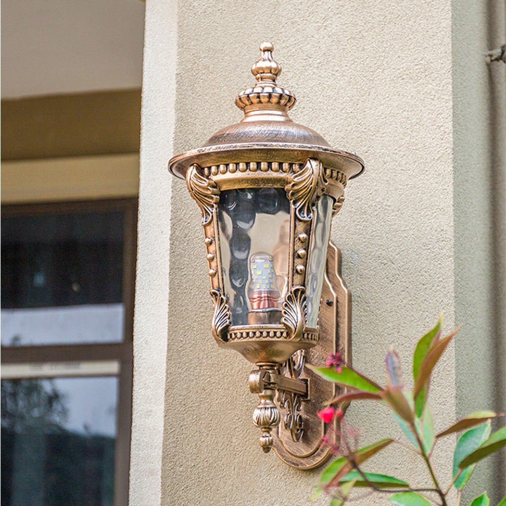 Vintage Glass Outdoor Wall Lantern Noxord