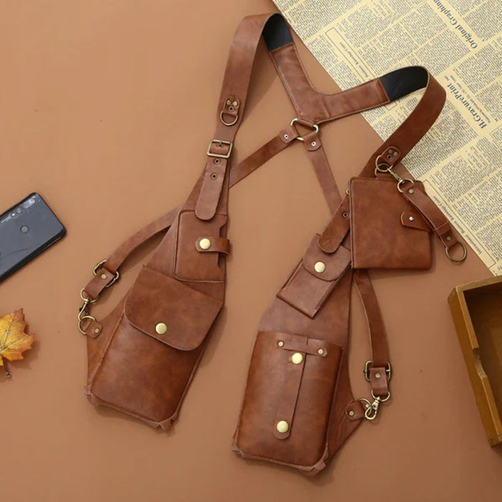 Medieval Steampunk shoulder bag with retro strap | Kalsten