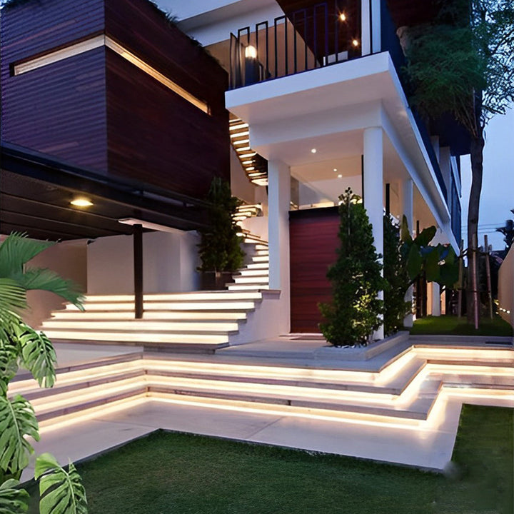 24V Waterproof Recessed Silicone Side-Emitting & Flat LED Strip Lights for Step and Deck Lighting | Kalsten