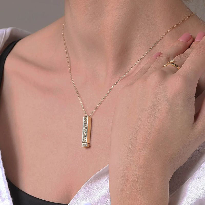 Kalsten | Rhinestone Engraved Necklace