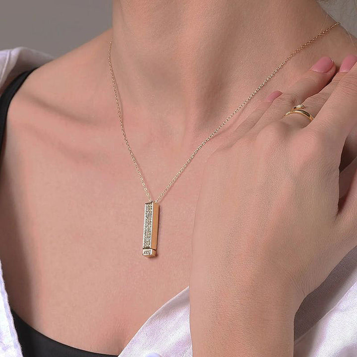 Kalsten | Rhinestone Engraved Necklace
