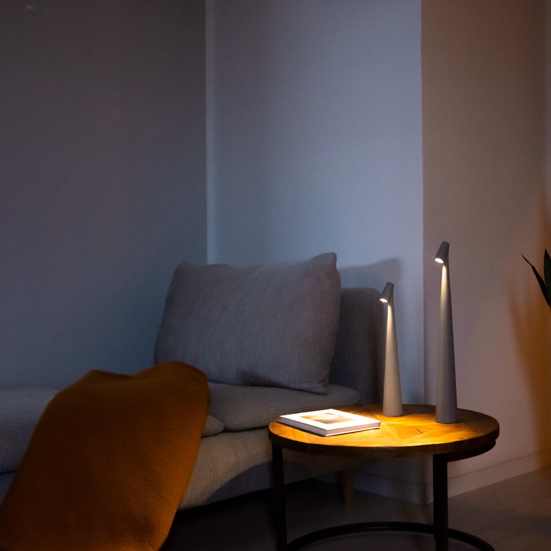Table Lamp Modern Red Metal LED Light | Noxord