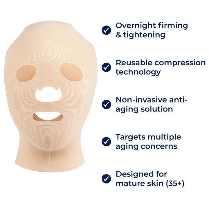 FirmLift | Anti‑Wrinkle Face Lift Mask – Reusable Compression – Soft Ergonomic Fit – Overnight Firming & Tightening for Mature Skin Noxord