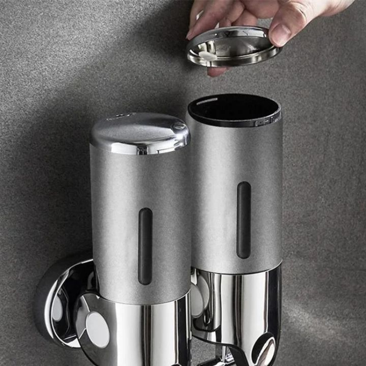 Kalsten | Wall Mounted Soap Dispenser | SudsStation Bathroom Organizer | Stainless Steel & ABS | 16.9 fl oz | Set of 1–3