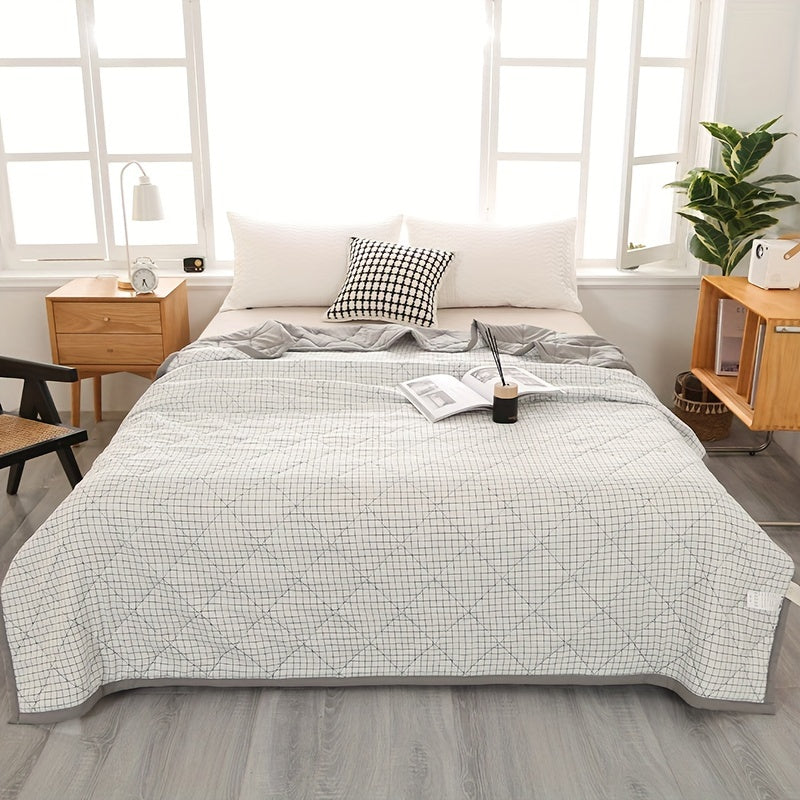 Elegant Preppy Plaid Summer Blanket for Cool Nights | Kalsten