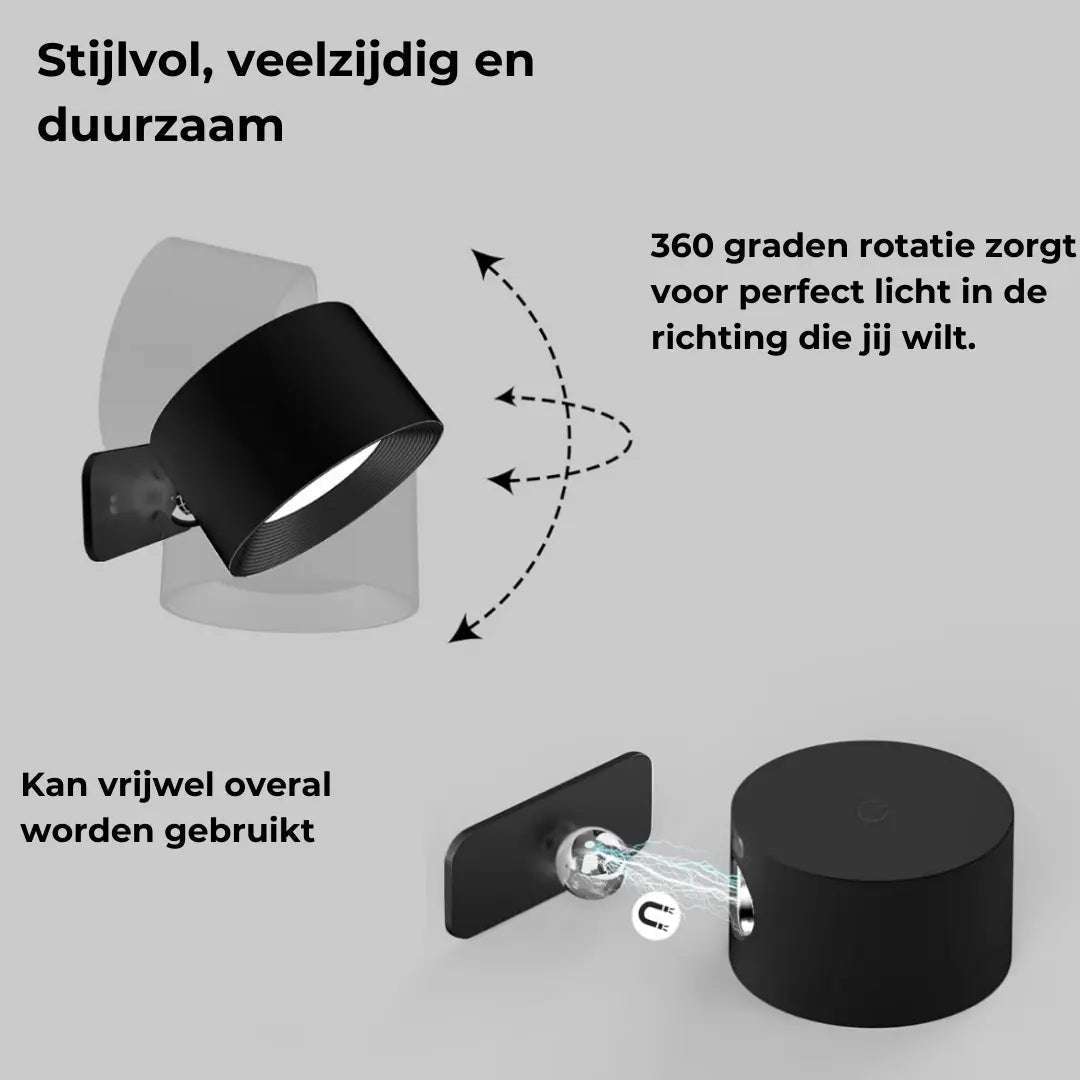Wall lamp Rechargeable Wireless 360° | Kalsten