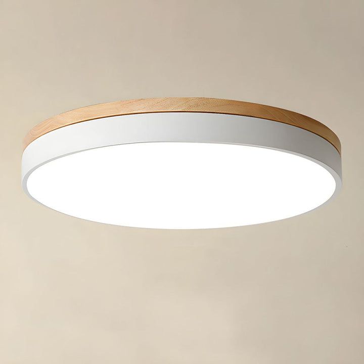 Natural Wood Flush Mount Ceiling Light