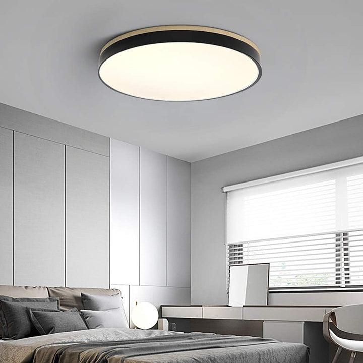 Natural Wood Flush Mount Ceiling Light
