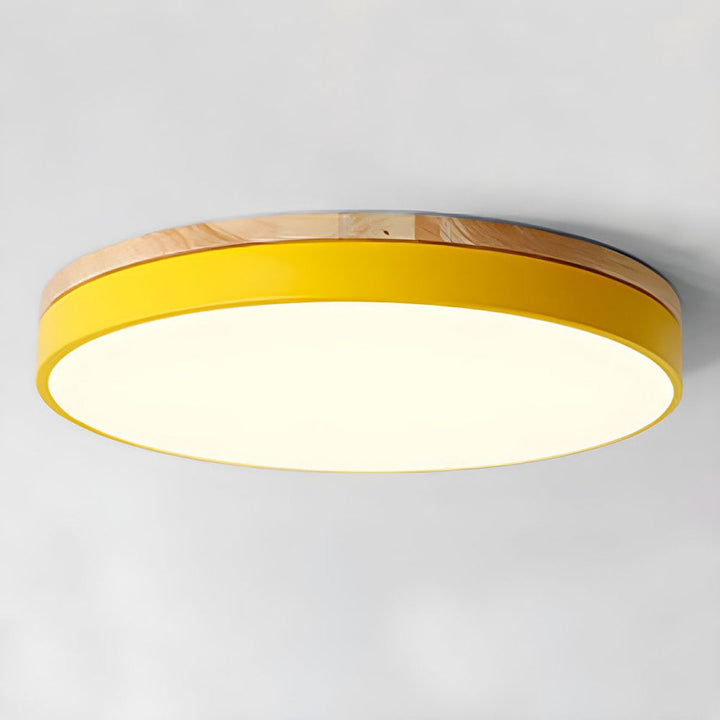 Natural Wood Flush Mount Ceiling Light